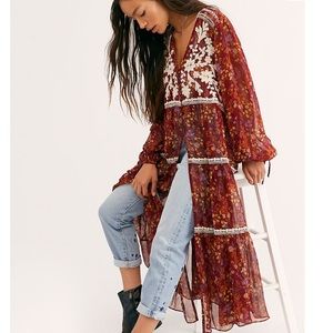 Free People Call on Me Embroidered Dress NWOT